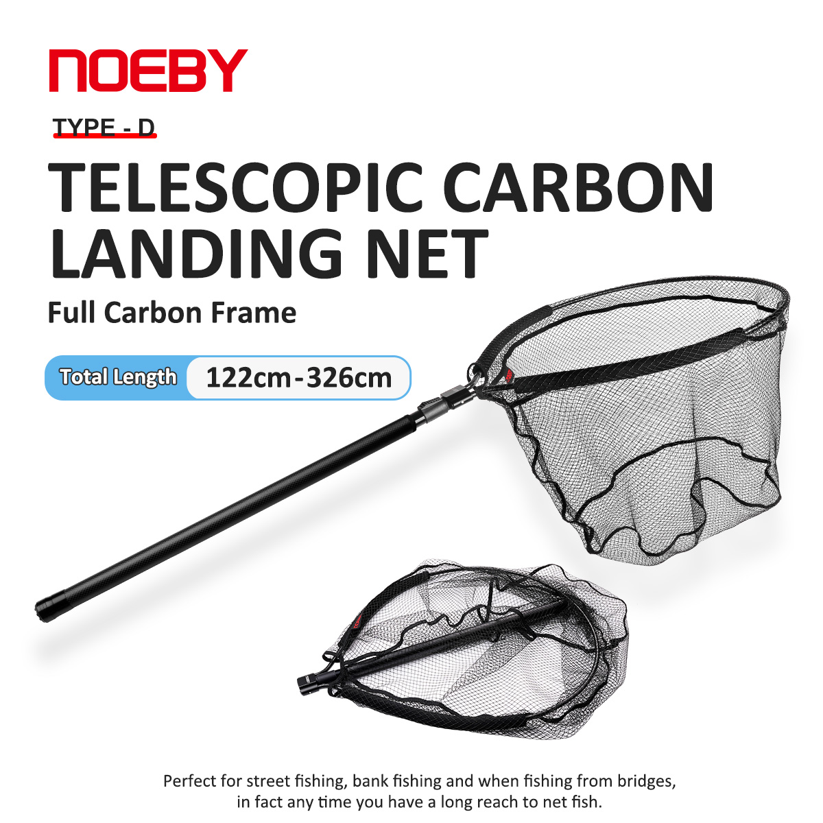 Landing Net Telescopic - شبكة صيد تلسكوبية من نوبي بإطار