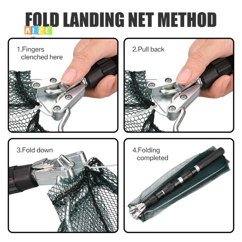 Landing Net Telescopic - شبكة صيد السمك A12E مع مقبض