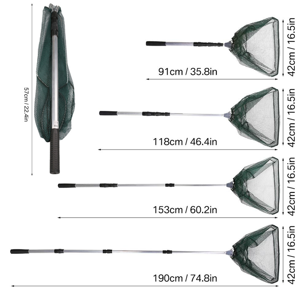 190 سنتيمتر 92 سنتيمتر 55 سنتي - مراجعة Landing Net Telescopic وسعره
