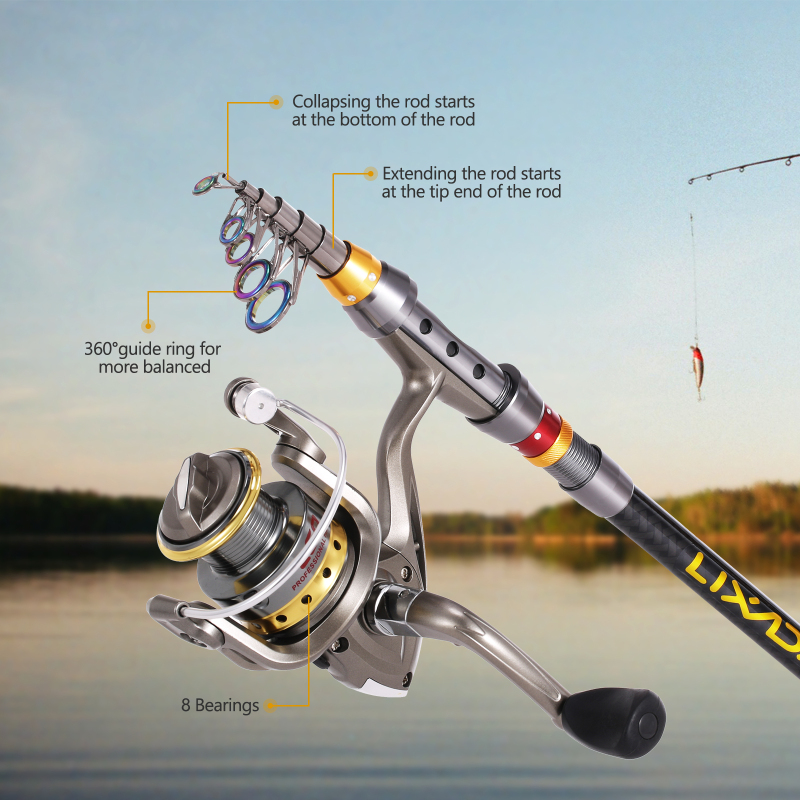 Lixada-صنارة صيد تلسكوبية وبكر - مراجعة Fishing Equipment Europe وسعره