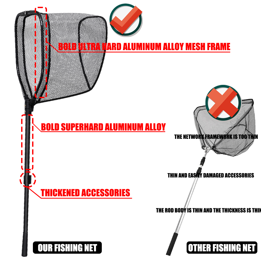 كبيرة الحجم سبائك الألومنيوم ا - مراجعة Landing Net Telescopic وسعره